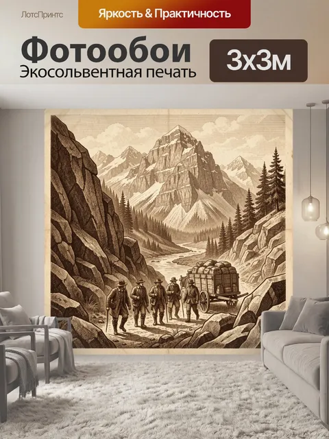 Фотообои Путники среди высоких скал