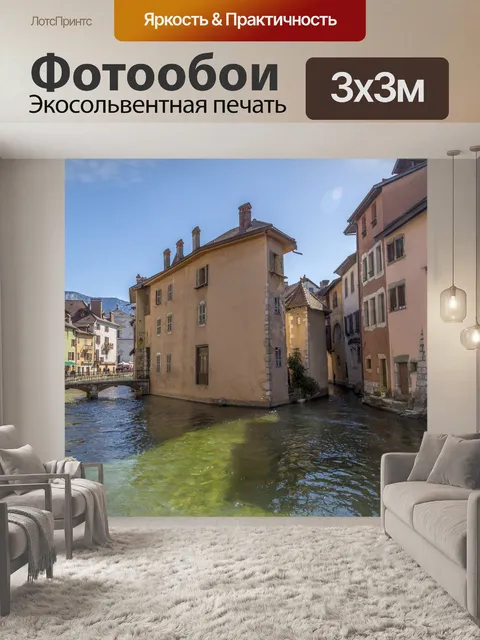 Фотообои Старый город Анси и река Тиу