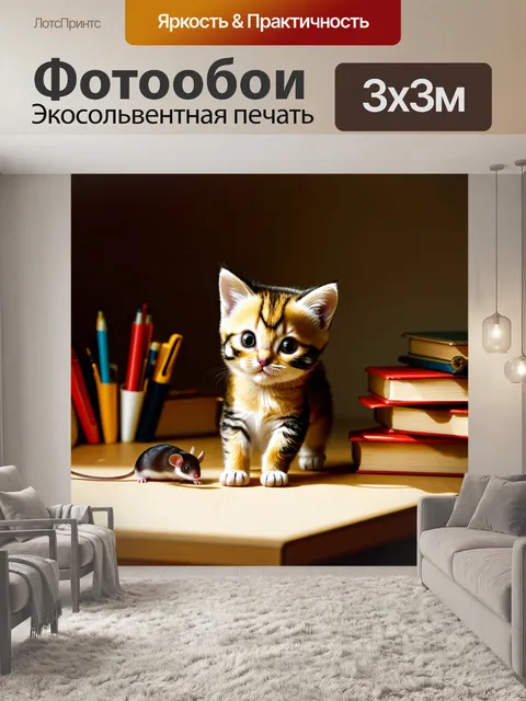 Фотообои котенок с игривым взглядом