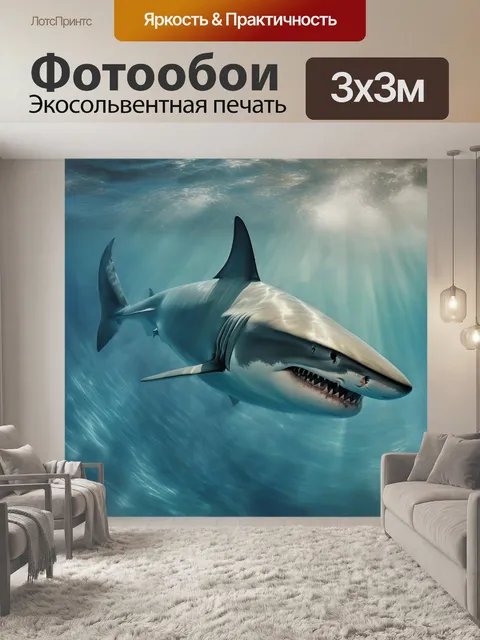 Фотообои акула, зубы, хищник
