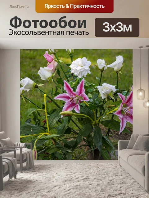 Фотообои Лилия и роза