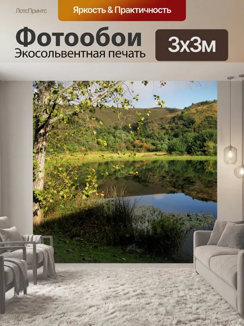 Фотообои Дерево рядом с прудом, дракон пиков