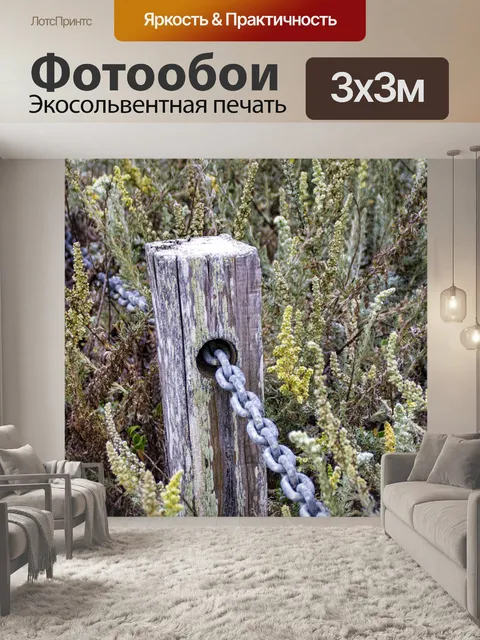 Фотообои забор и цепь