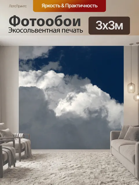 Фотообои белый и серый облако
