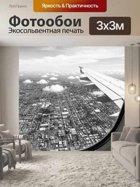 Фотообои Вид из самолета на город