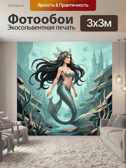 Фотообои Морская нимфа среди рифов