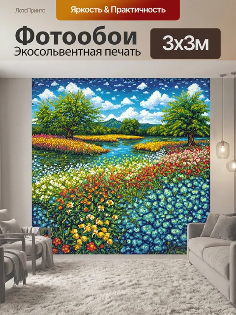 Фотообои природа в стиле мозаика