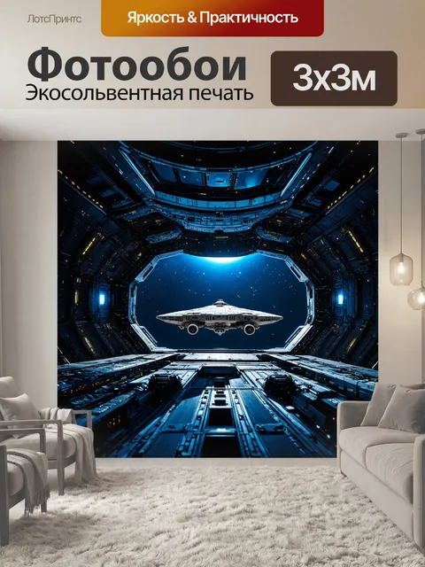 Фотообои ночь в стиле научная фантастика: величественные древние технологии, спрятанные в тени космического корабля