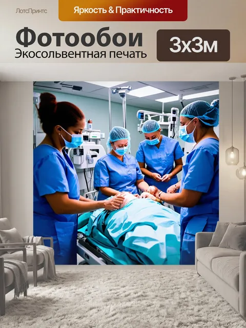 Фотообои изображение работы реанимационных команд в больнице