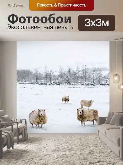 Фотообои Овцы зимой