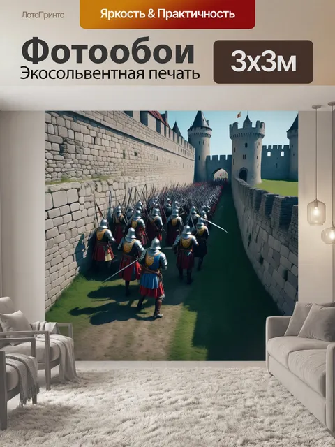 Фотообои средневековая битва у стен замка