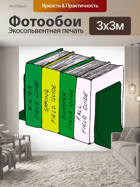 Фотообои Цветные книжные полки с книгами