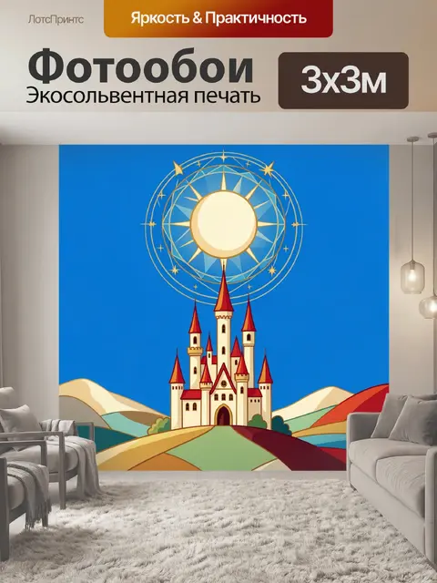 Фотообои Волшебный замок и солнце