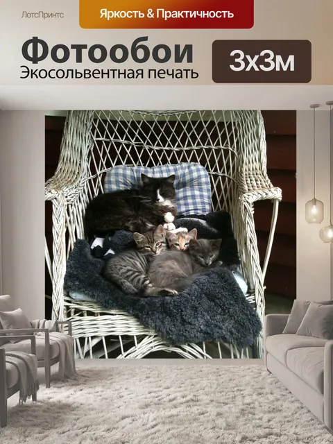 Фотообои Кошка мама