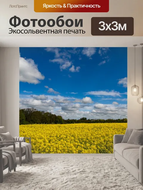 Фотообои Field Of Yellow канолы