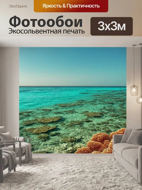 Фотообои египет в стиле тонализм, показывающие солнечный день на побережье красного моря с коралловыми рифами