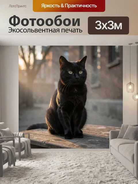 Фотообои черный кот