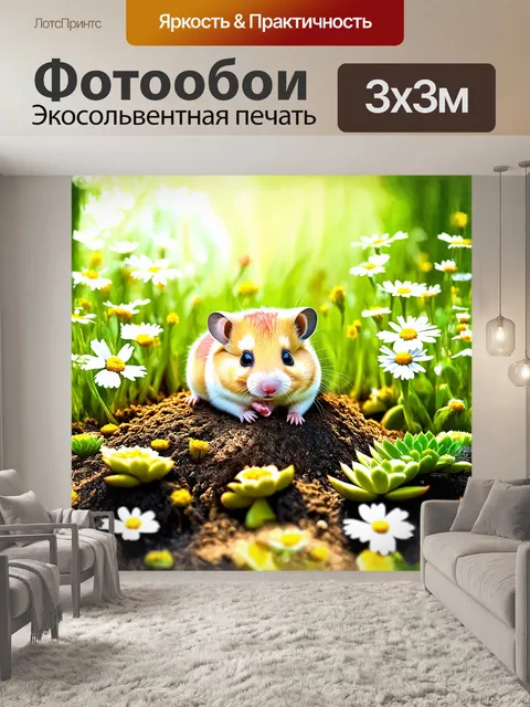 Фотообои на фоне зеленого луга
