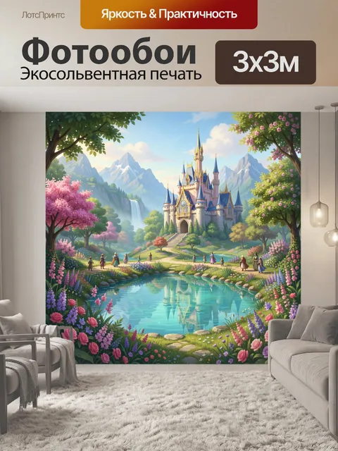 Фотообои Замок у горного озера
