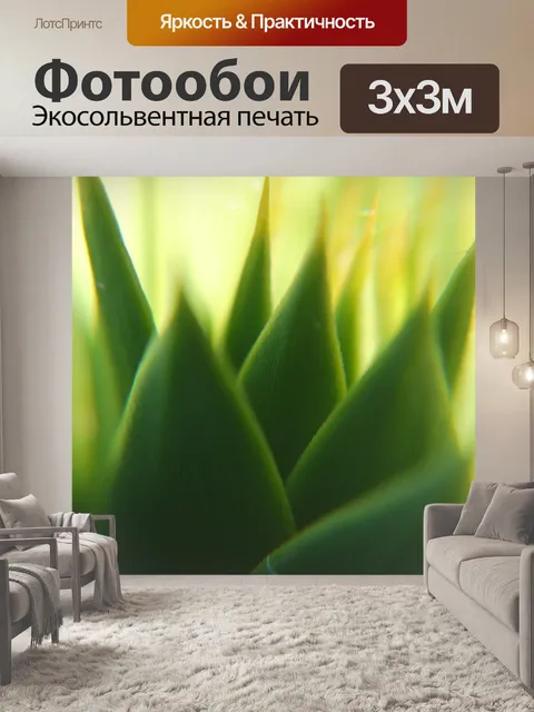 Фотообои Зеленые побеги листьев