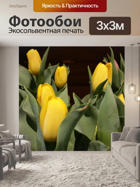 Фотообои Желтые тюльпаны
