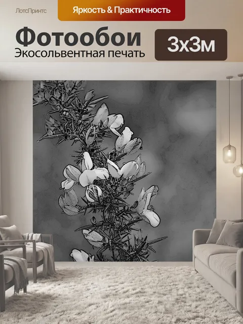 Фотообои Цветы и ветка метлы