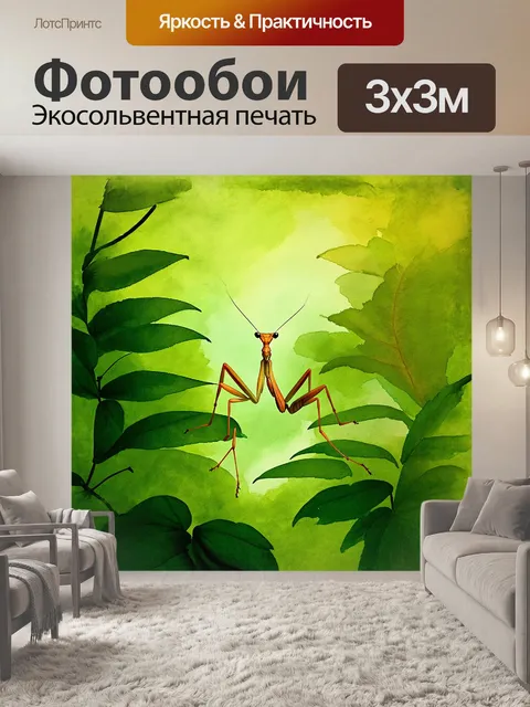 Фотообои богомол в терпеливом ожидании