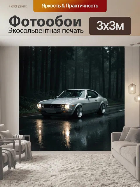 Фотообои Ретро купе в лесном дожде