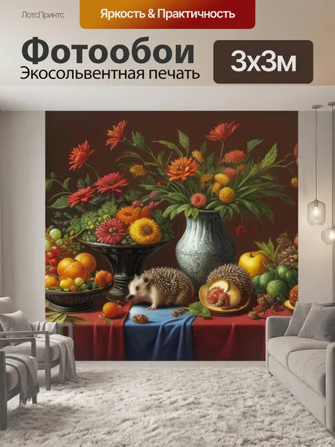 Фотообои натюрморт с ежиками