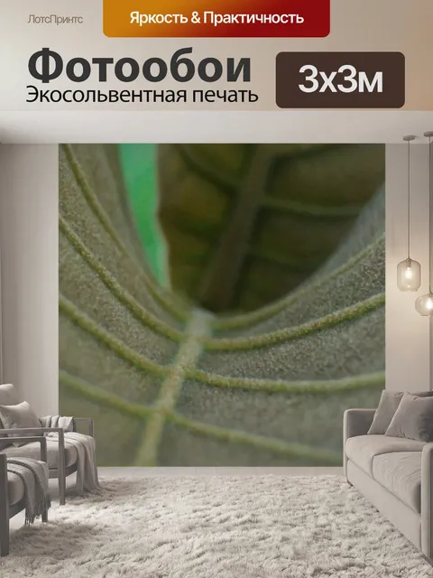 Фотообои Серый листья