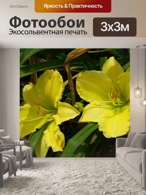 Фотообои Желтые весенние цветы