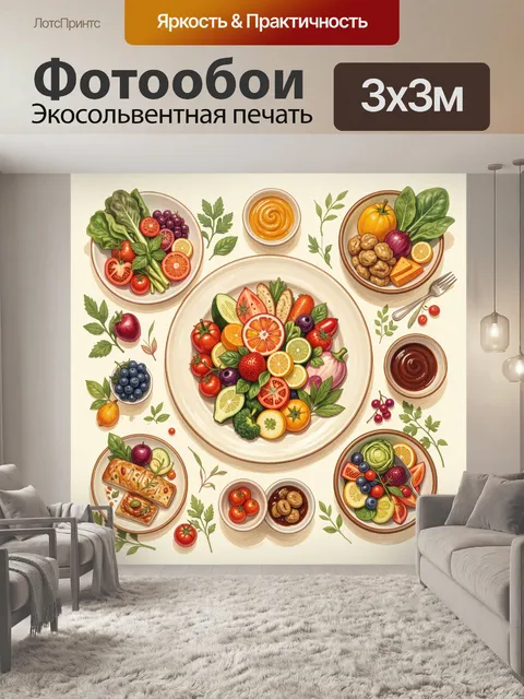 Фотообои Натюрморт с овощами и фруктами