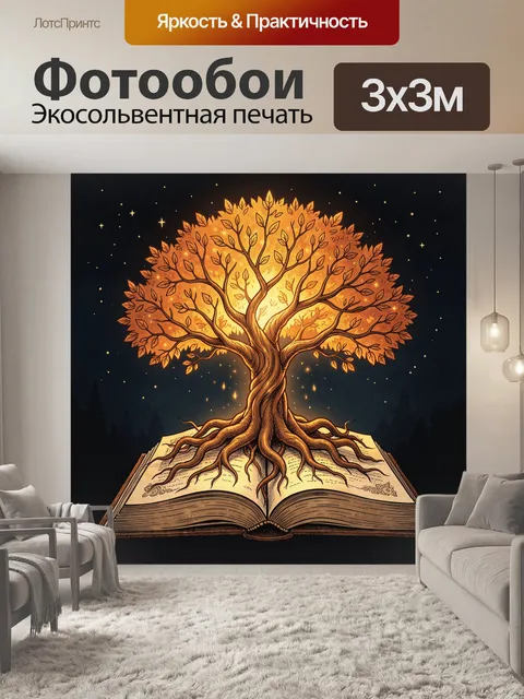 Фотообои Дерево жизни из раскрытой книги