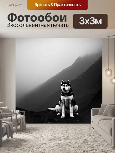 Фотообои густой туман покрывает горную вершину