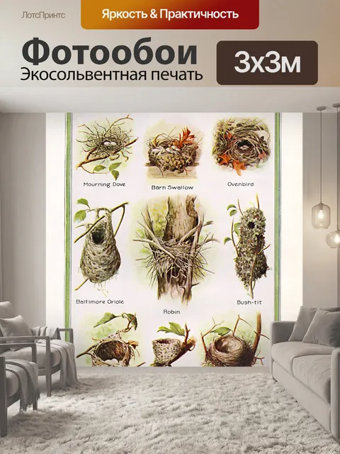 Фотообои Птичье гнездо винтаж старый