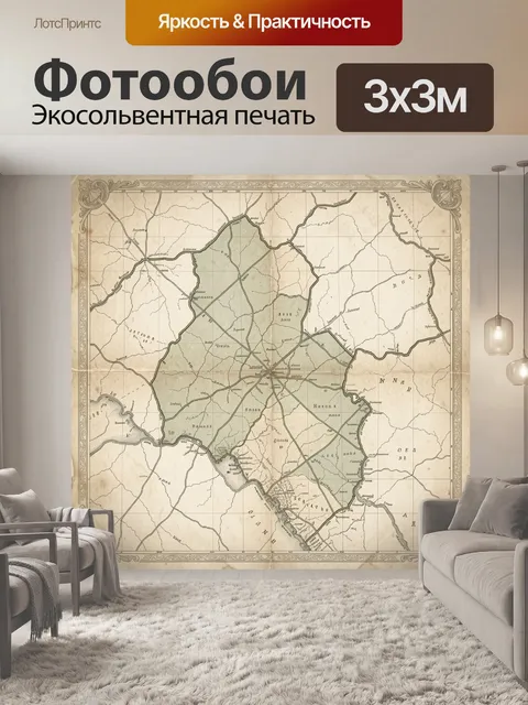 Фотообои Старинная карта с орнаментом