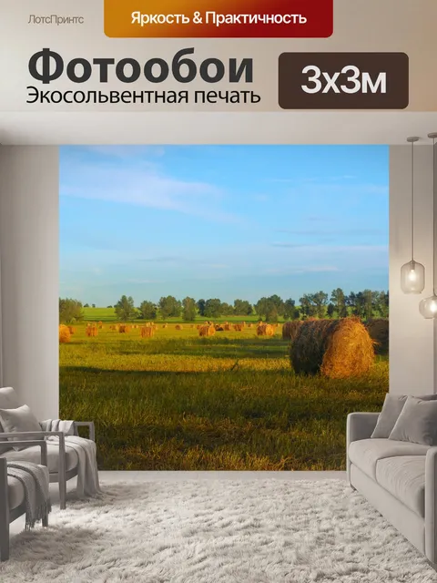 Фотообои Очистка поля. Соломы.