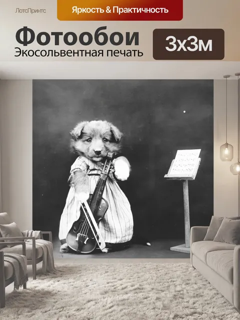 Фотообои Собака Одетый Vintage Photo
