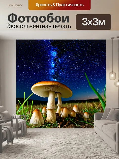 Фотообои грибы на фоне звездного неба