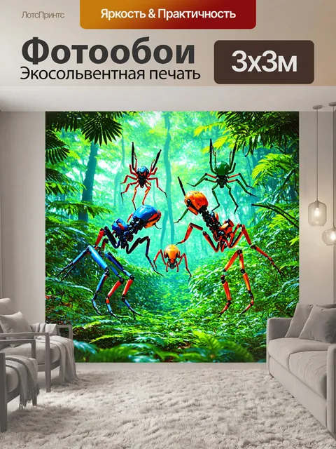 Фотообои лес в стиле ретрофутуризм