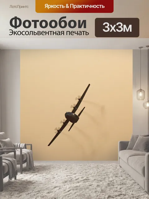 Фотообои грузовой самолет в небе на закате