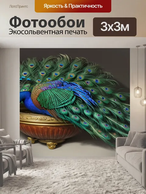 Фотообои натюрморт с пером павлина