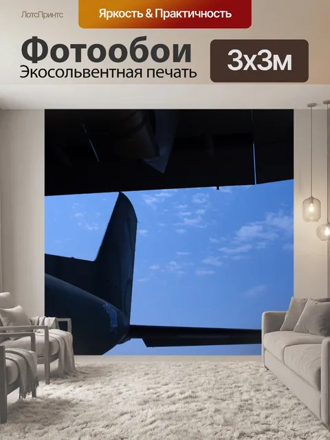 Фотообои под крылом и хвостом самолета наследия