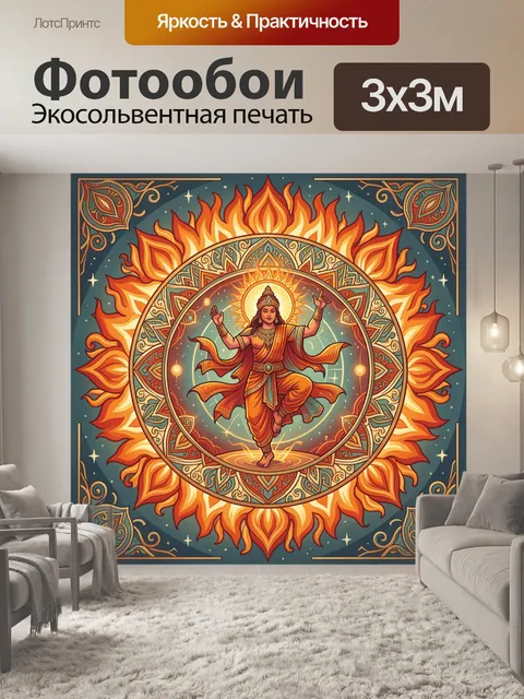 Фотообои Танцующая индуистская богиня в огне