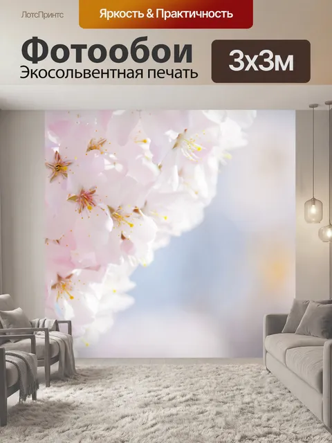 Фотообои розовые цветы в высоком ключе