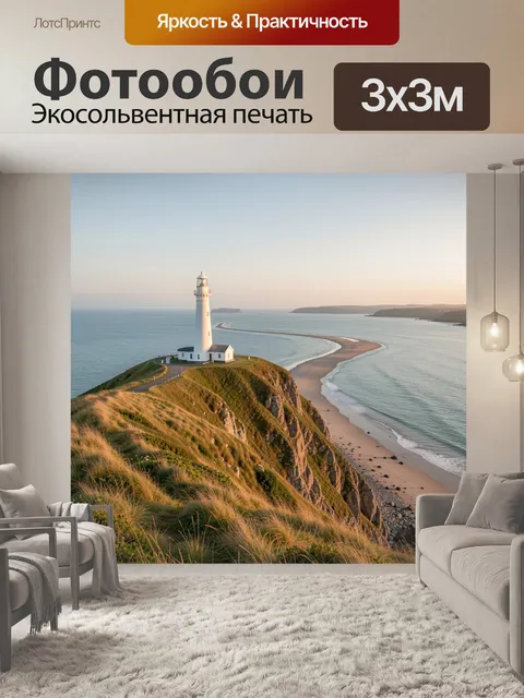 Фотообои Маяк на морском утесе