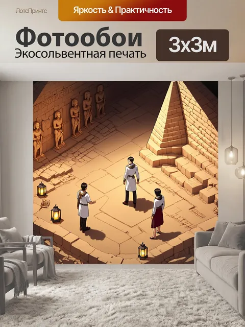 Фотообои египет в стиле изометрическая аниме