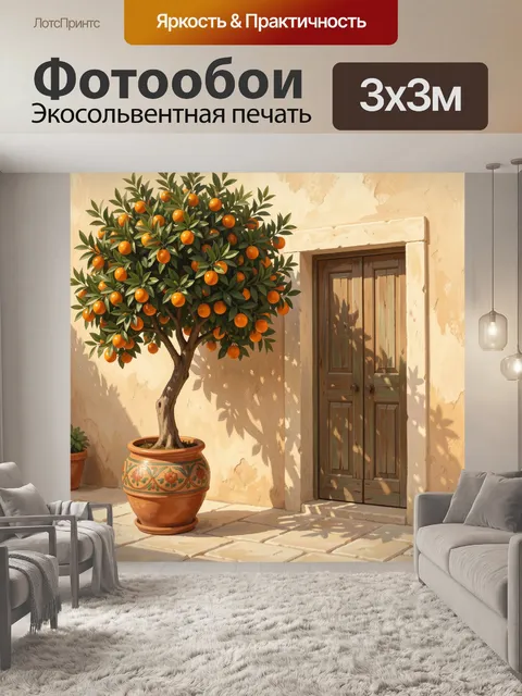 Фотообои Апельсиновое дерево у двери