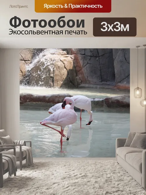Фотообои Фламинго