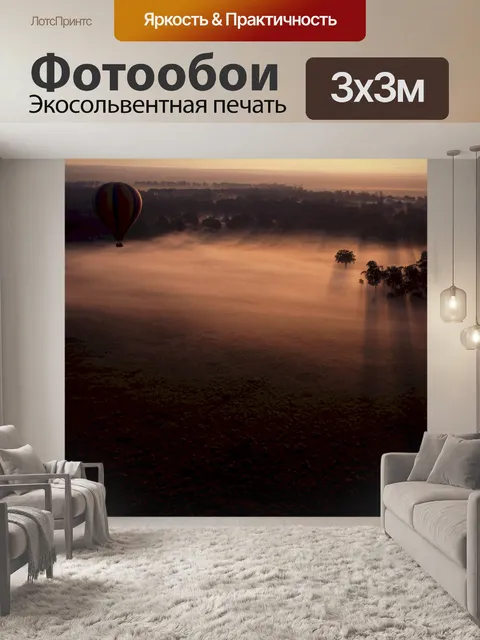 Фотообои Пейзаж с воздушным шаром